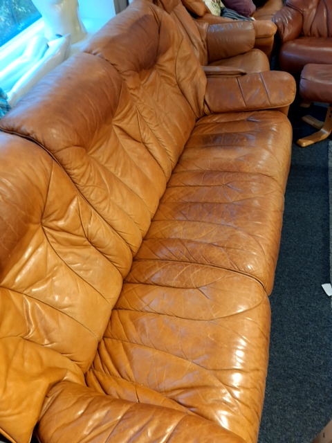 Brun lædersofa